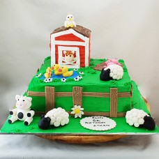 Farmyard Buttercream Cake (D,V)
